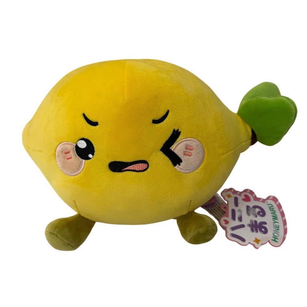 Honeymaru Lemon Chan Plush 8in Yellow Fruit Winking Kawaii Stuffed Animal Toy NW